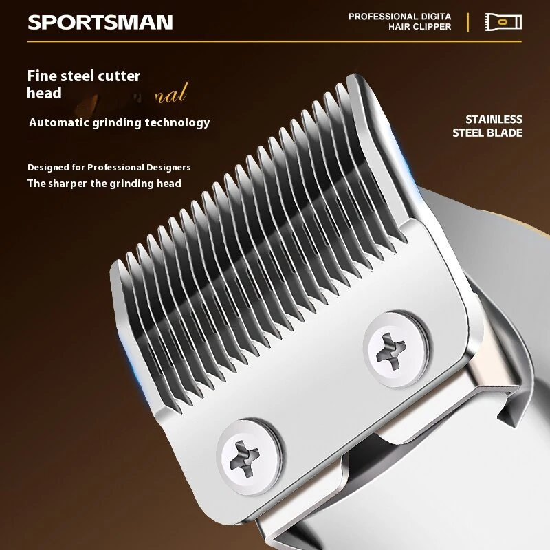 (image for) SPORTSMAN Professional Electric Hair Clipper LCD Display 1500mAh USB Rechargeable Salon Electric Hair Trimmer